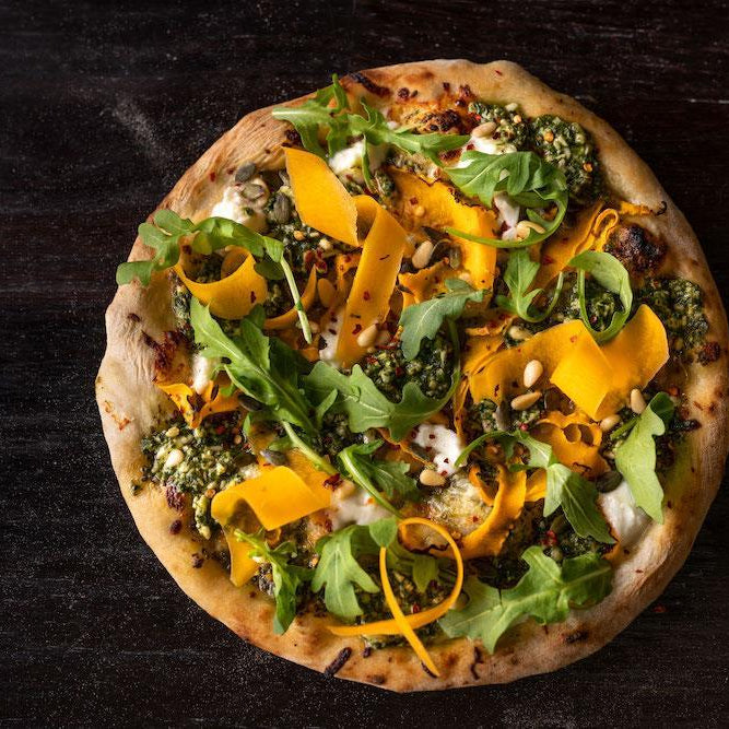 Butternut Squash, Pesto & Burrata Pizza