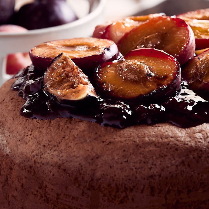 Grilled Seasonal Stone Fruit Milk Cake