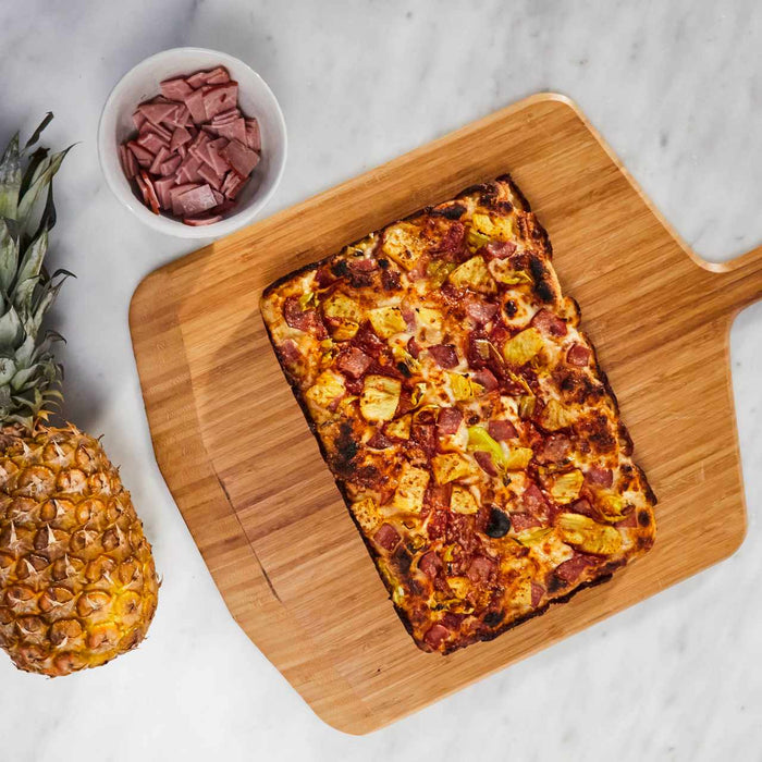Detroit-style Hawaiian Pizza with Banana Peppers