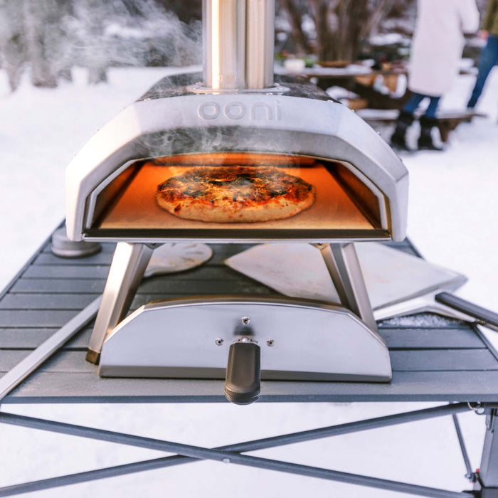 Ooni Karu 12 pizza oven in the snow