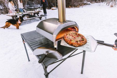 Karu 12 pizza oven in the snow