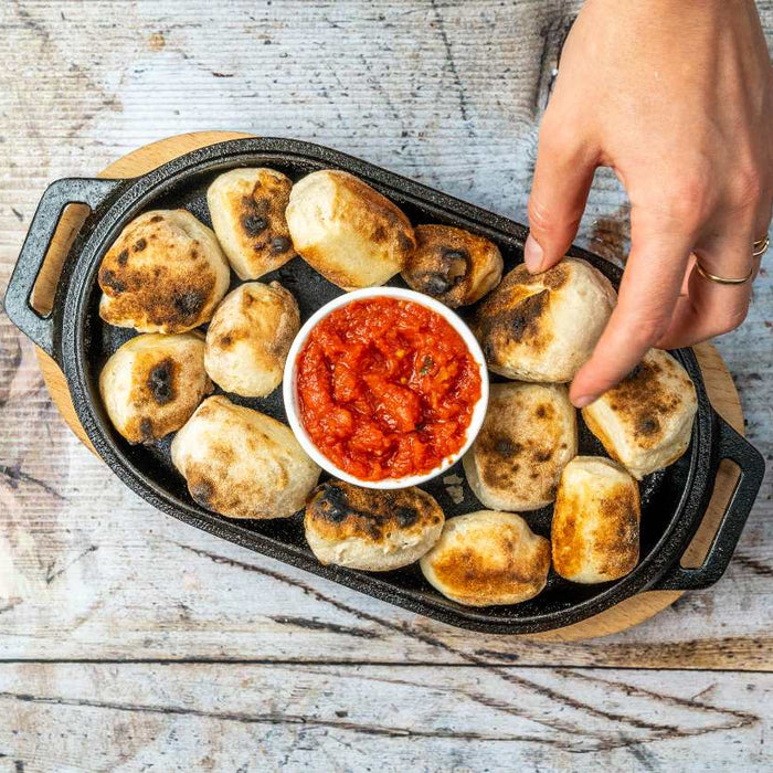 Dough balls with a marinara dipping sauce