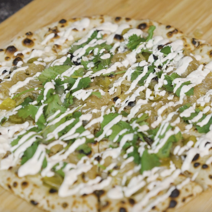 Pickled Jalapeño, Caramelised Onion & Garlic Cashew Cream Pizza