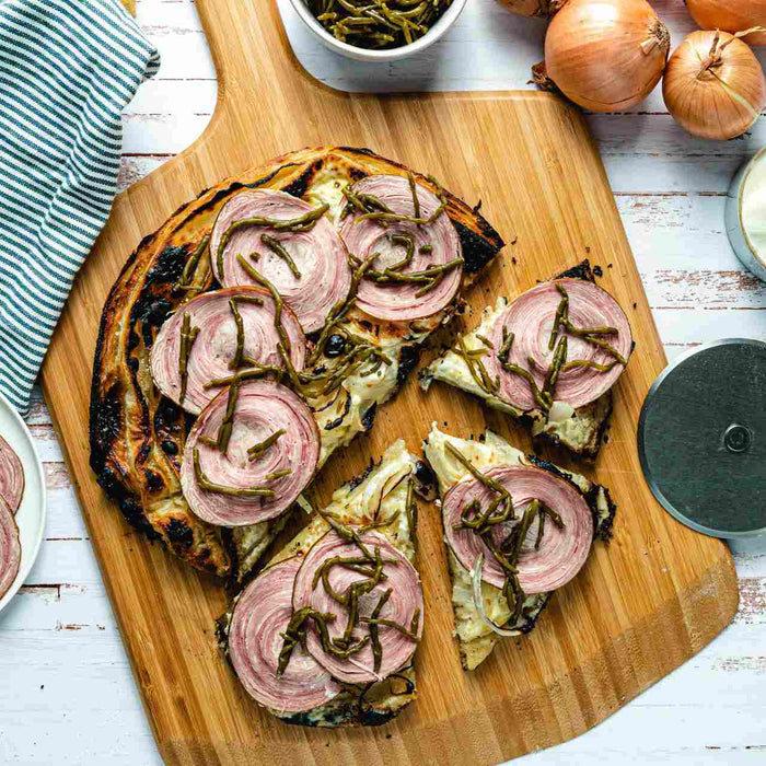 Kouign-Amann and Andouille Sausage Pizza 