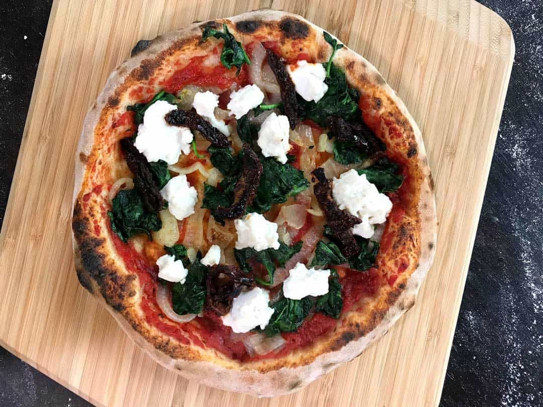 Vegan Ricotta, Spinach & Caramelised Onion Pizza — Ooni Canada