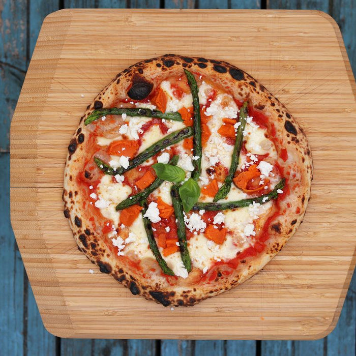 Sweet Potato, Asparagus and Feta Pizza