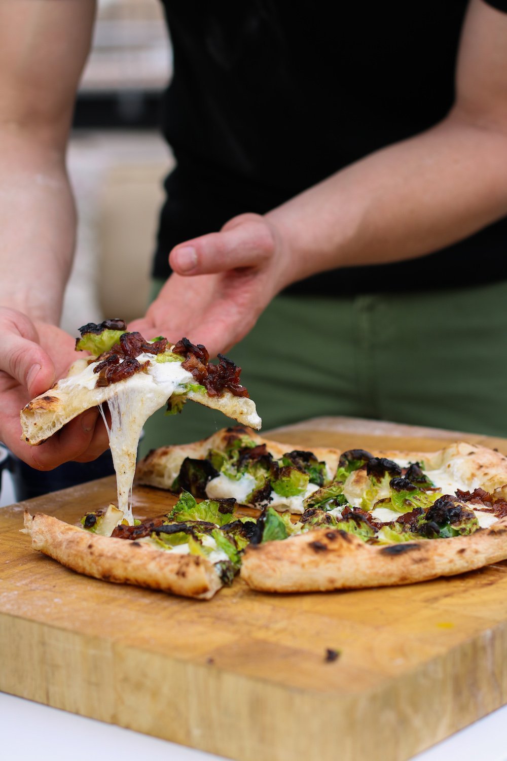 Brussels Sprout & Apple-Bacon Jam Pizza — Ooni Canada