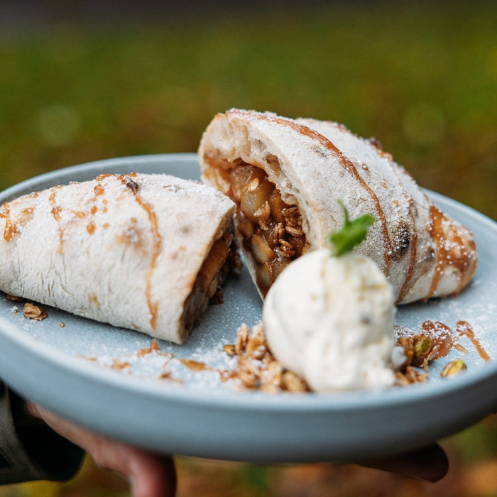 Apple and Pear Crumble Dessert Calzone