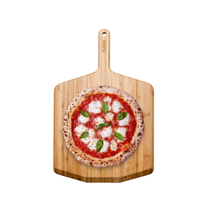 Ooni 14” Bamboo Pizza Peel & Serving Board | Click this image to open up the product gallery modal. The product gallery modal allows the images to be zoomed in on.