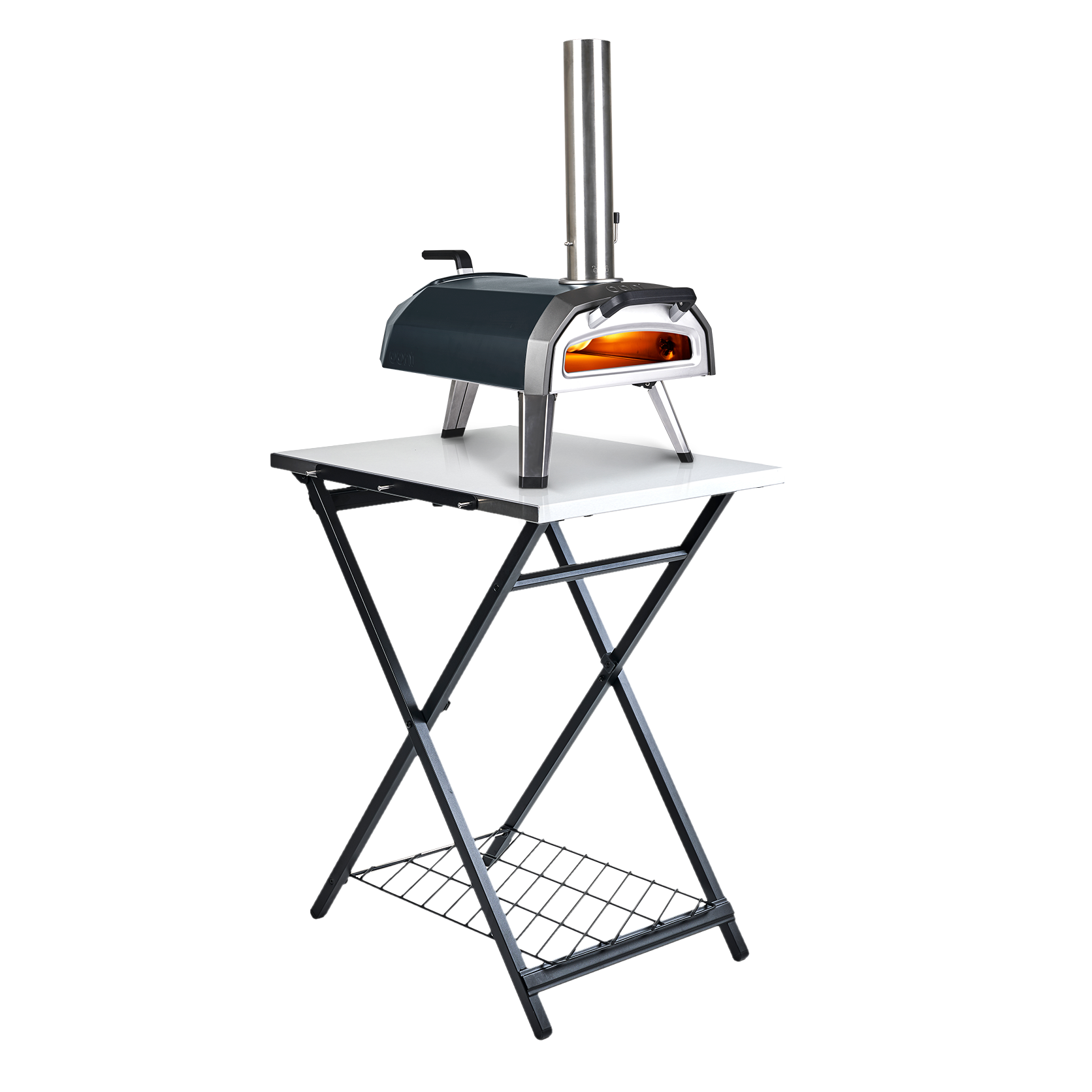 Ooni Folding Table with Ooni Karu 2 Multi-fuel pizza oven
