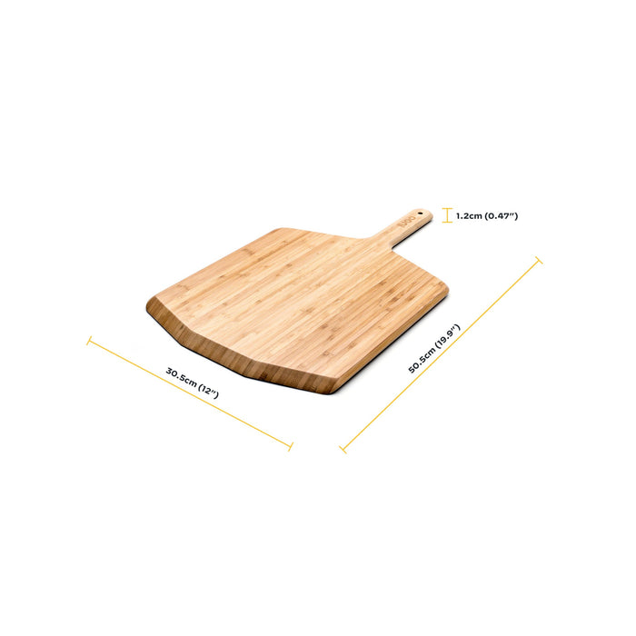 Ooni 12″ Bamboo Pizza Peel & Serving Board Measurements | Cliquez sur cette image pour ouvrir la fenêtre modale de produits. La fenêtre modale de produits permet de zoomer sur les images.