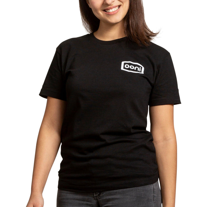 Ooni Badge T-shirt – Adult (Black) | Click this image to open up the product gallery modal. The product gallery modal allows the images to be zoomed in on.